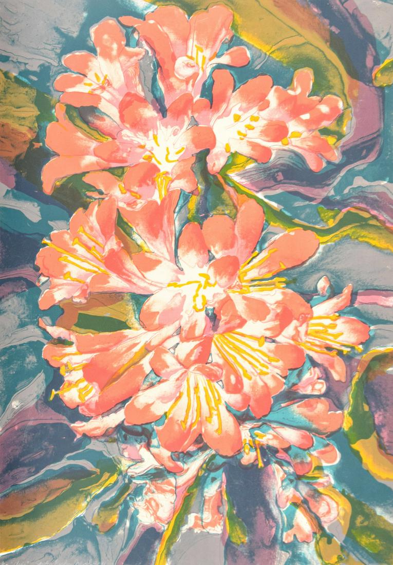 Sandra Kaplan Dragul CLIWA Floral Print, Signed Edition: Artist/Designer; Manufacturer: Sandra Kaplan Dragul (b. 1943) Marking(s); notes: signed; ed. 11/75; 1981 Country of origin; materials: American; paper Dimensions (H, W, D): 44.5"h, 30.25"w; 46.5"h, 32