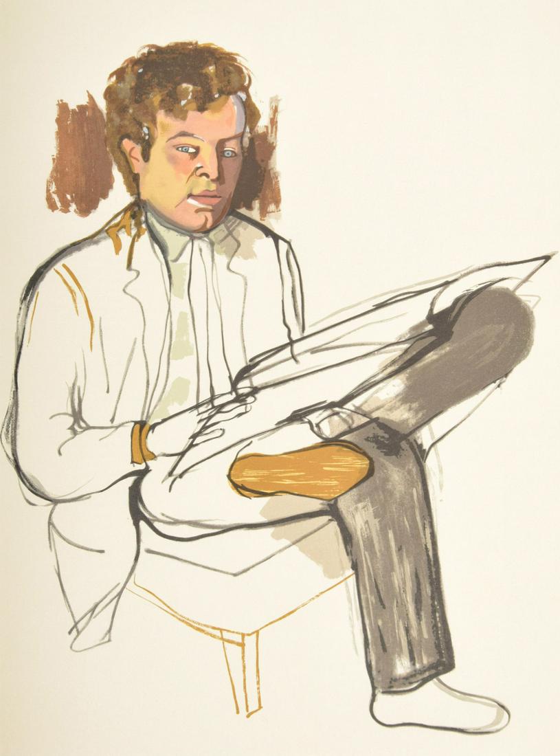 Alice Neel PORTRAIT OF EDWARD AVEDISIAN Lithograph, Signed Edition: Artist/Designer; Manufacturer: Alice Neel (1900-1984) Marking(s); notes: signed; AP 7/10; 1981 Country of origin; materials: American; lithograph Dimensions (H, W, D): 33.5"h, 24.7"w; 39.5"h, 30.5"w f