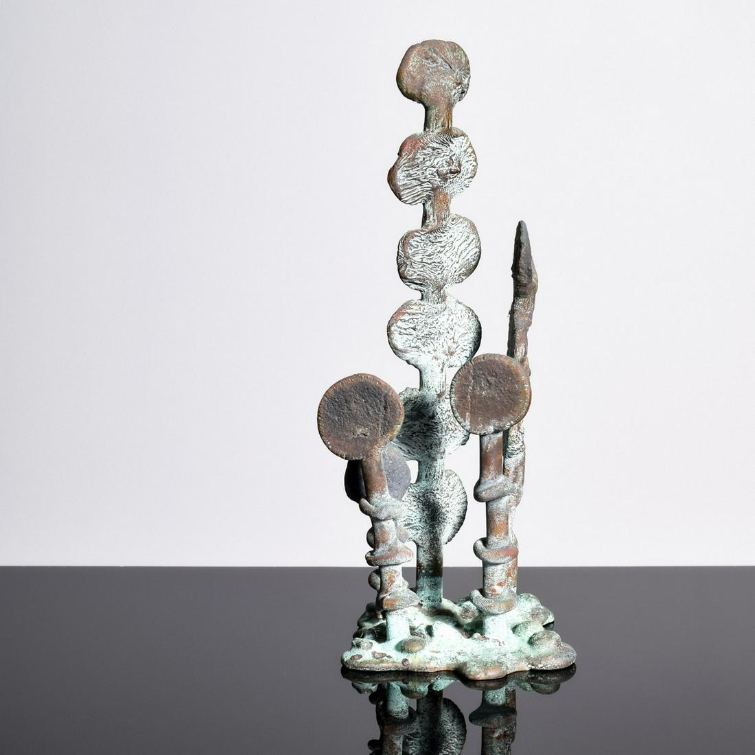 Klaus Ihlenfeld Sculpture: Artist/Designer; Manufacturer: Klaus Ihlenfeld (b. 1934) Marking(s); notes: signed Country of origin; materials: German/American; bronze with applied patina Dimensions (H, W, D): 7"h, 3.25"w, 3"d Addi