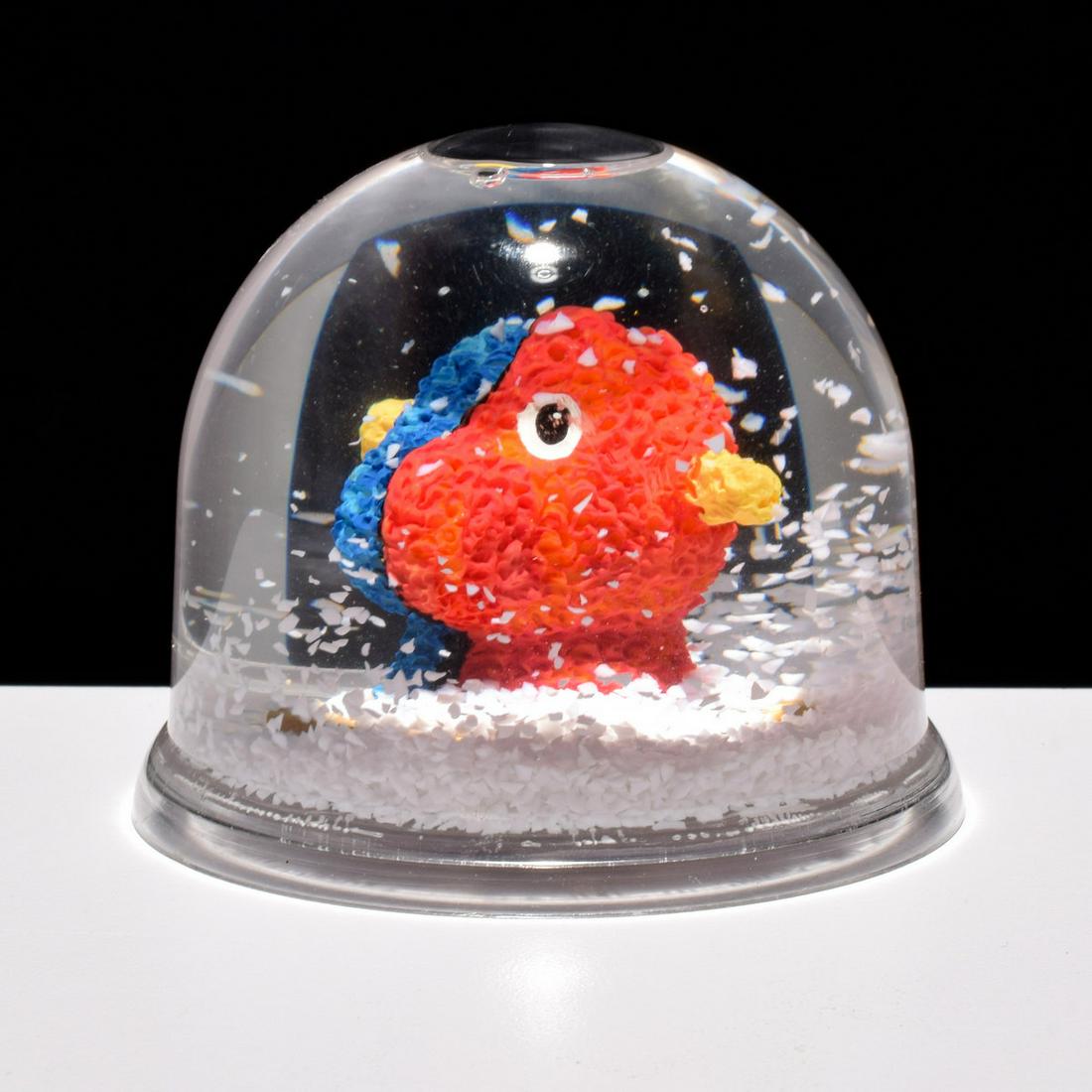 Jeff Koons SPLIT ROCKER Snow Globe: Artist/Designer; Manufacturer: Jeff Koons (b. 1955); Marking(s); notes: marking(s) Country of origin; materials: American; acrylic, other, liquid Dimensions (H, W, D): 2.5"h, 3.5"dia Additional Inform