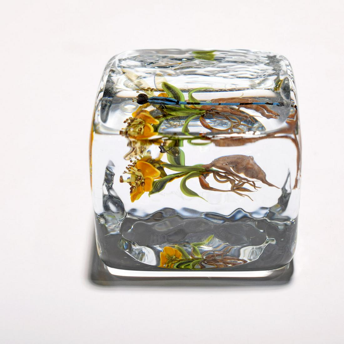 Paul J. Stankard Botanical / Root People Paperweight: Artist/Designer; Manufacturer: Paul J. Stankard (b. 1943) Marking(s); notes: signed Country of origin; materials: American; lampwork glass, polished clear glass Dimensions (H, W, D): 2.25"h, 2.75"w, 2