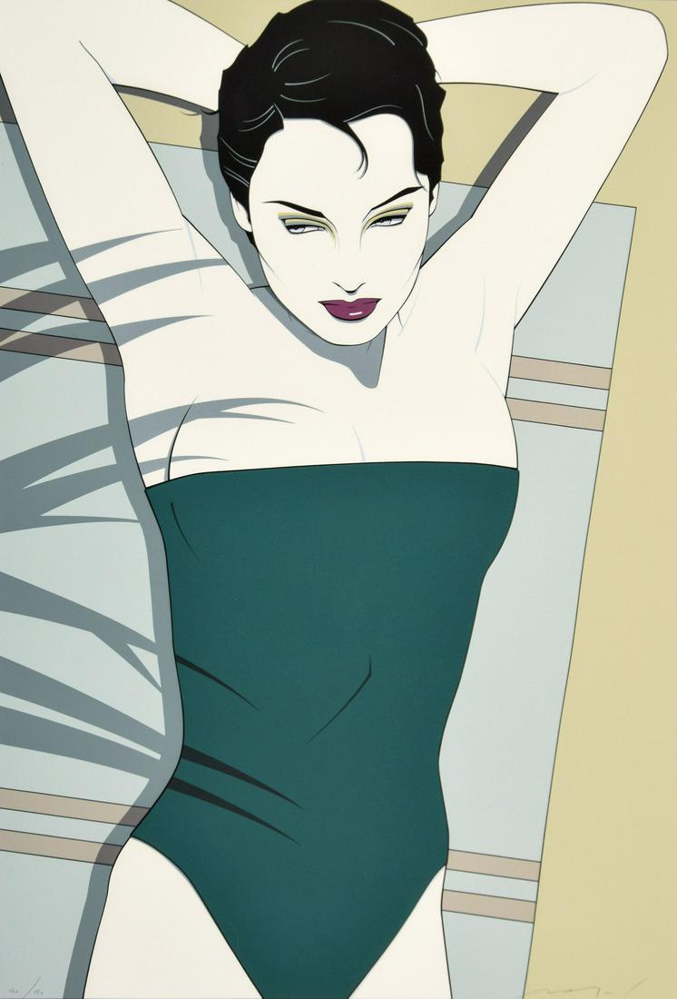 Patrick Nagel HEIDI Serigraph, Signed Edition: Artist/Designer; Manufacturer: Patrick Nagel (1945-1984) Marking(s); notes: signed; ed. 90/90 Country of origin; materials: American; serigraph Dimensions (H, W, D): 31.5"h, 21"w; 40.75"h, 30.5"w fram