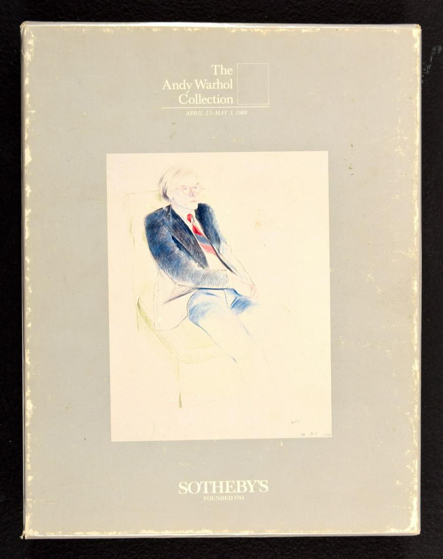 3 Auction Reference Catalog Sets; Andy Warhol Collection, The Estate of Jaqueline Kennedy Onassis…: Artist/Designer; Manufacturer: various Marking(s); notes: marking(s) Country of origin; materials: USA; paper Dimensions (H, W, D): various Additional Information: Lot is comprised of the following 3 