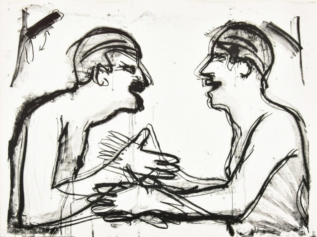 Bruce Nauman FINGERS & HOLES Lithograph, Signed Edition: Artist/Designer; Manufacturer: Bruce Nauman (b. 1941) Marking(s); notes: signed; AP 7/10 for the edition of 50; 1994 Country of origin; materials: American; lithograph with screenprint Dimensions (H,