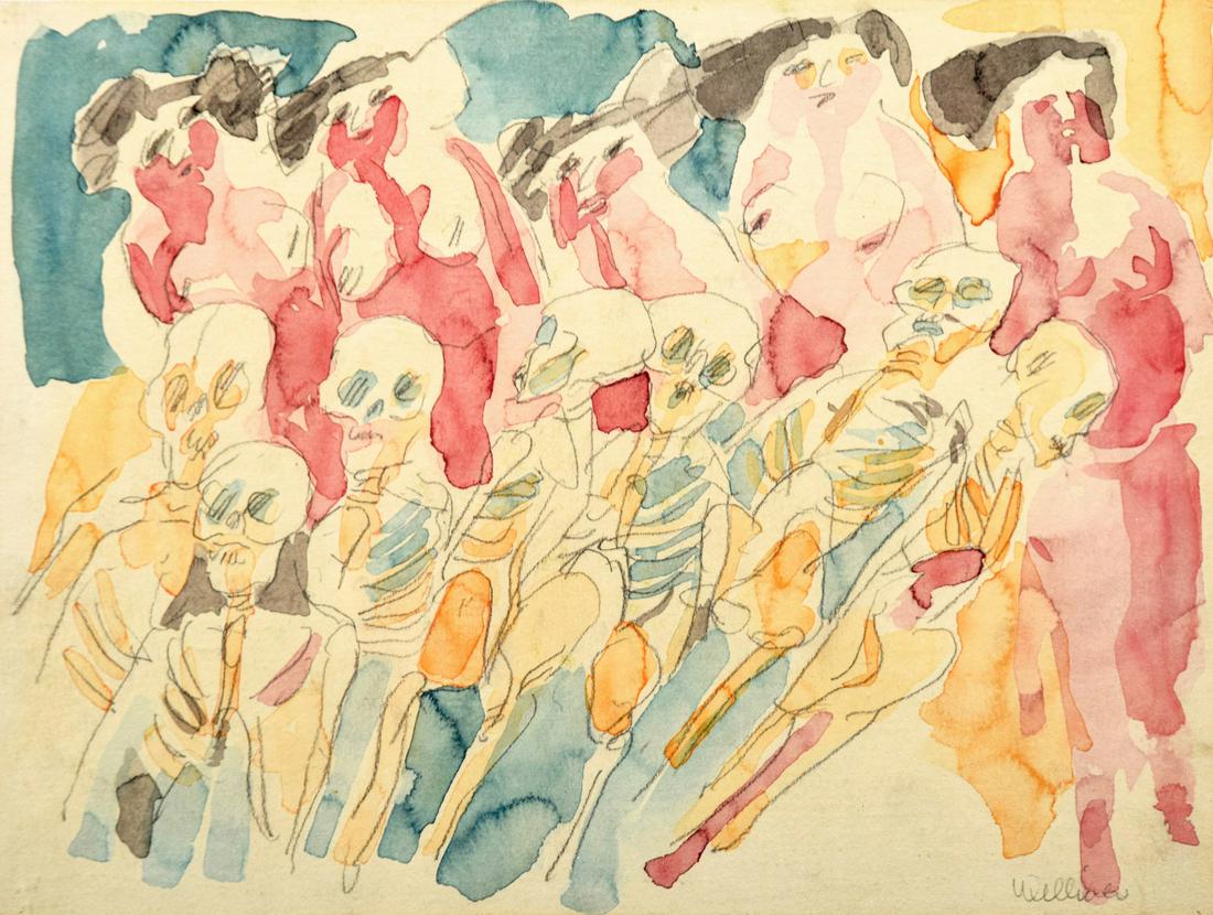 Neil Welliver Watercolor Painting: Artist/Designer; Manufacturer: Neil Welliver (1929-2005) Marking(s); notes: signed Country of origin; materials: American; watercolor and pencil on paper Dimensions (H, W, D): 8.5"h, 11"w; 15.25"h, 17