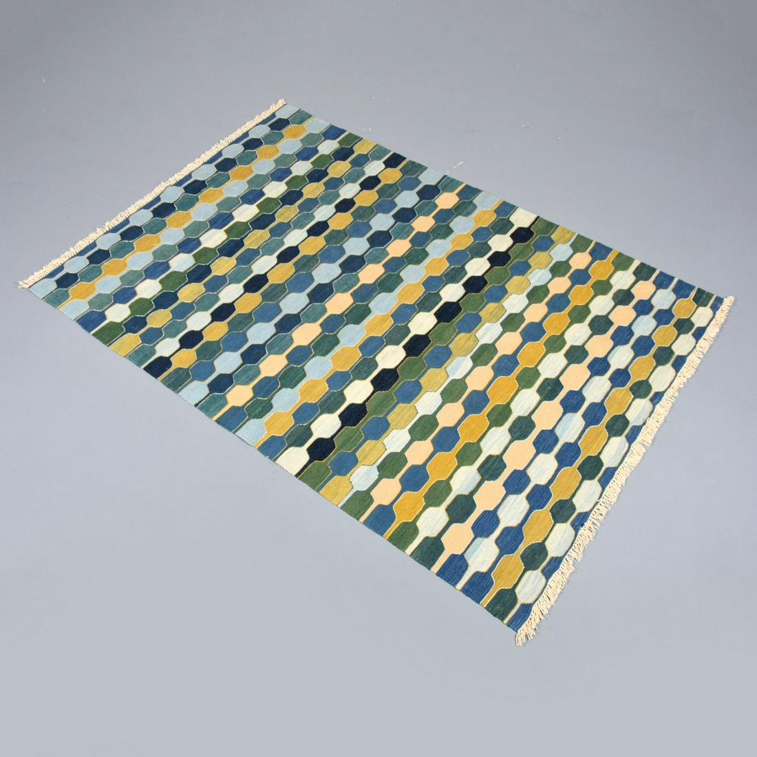 Yeni Bal Kilim Rug, 102"L - Mezzanine Gallery Shop at Metropolitan Museum: Artist/Designer; Manufacturer: see Additional Information/Description Marking(s); notes: recent production Country of origin; materials: Eastern Turkey; hand-spun wool and natural dyes Dimensions (H, 