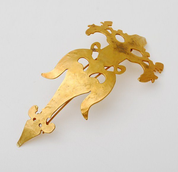 Large Vintage Hair Clip by Mary McFadden: Designer & Manufacturer: Mary McFadden Markings: marked Country of Origin & Materials: USA; metal Additional Information & Circa: Vintage handcrafted hair clip by fashion designer Mary McFadden. McFad