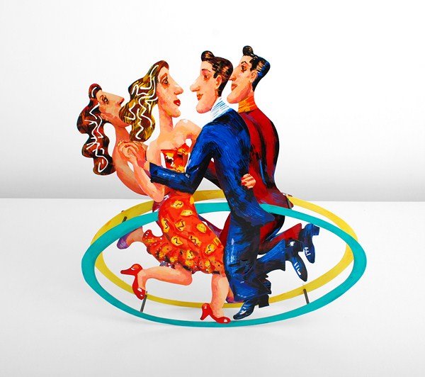 Large Floor/Wall Sculpture by David Gerstein: Designer & Manufacturer: David Gerstein Markings: signed; e. 40/295 Country of Origin & Materials: Israeli; metal Additional Information & Circa: Large and colorful rocking floor or wall mounted sculp