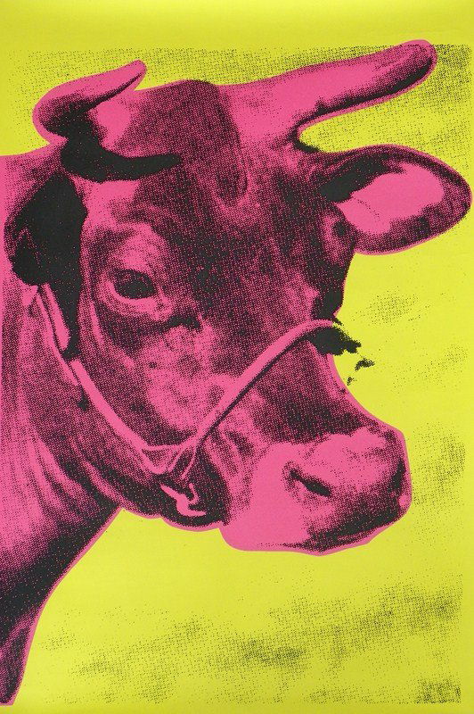 "Cow" Screen-print After Andy Warhol: Designer & Manufacturer: Andy Warhol, After Markings: marked Country of Origin & Materials: American; screen-print Additional Information & Circa: Pink "Cow" screen-print for "Andy Warhol: A Retrospec