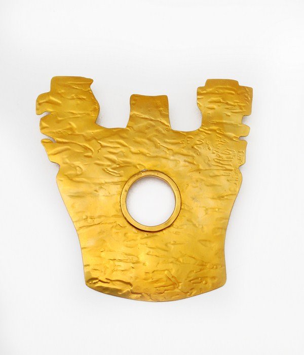 Vintage Pendant by Mary McFadden: Designer & Manufacturer: Mary McFadden Markings: marked Country of Origin & Materials: USA; metal Additional Information & Circa: Vintage handcrafted pendant which can be worn as a belt or necklace by