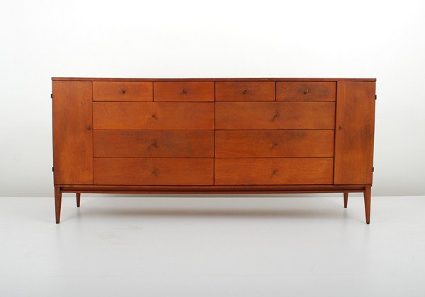 Large Paul McCobb Cabinet: Designer & Manufacturer: Paul McCobb; Winchendon Markings: marked Country of Origin & Materials: USA; maple, metal Additional Information & Circa: Large "Planner Group" cabinet with 10 drawers and 2 s