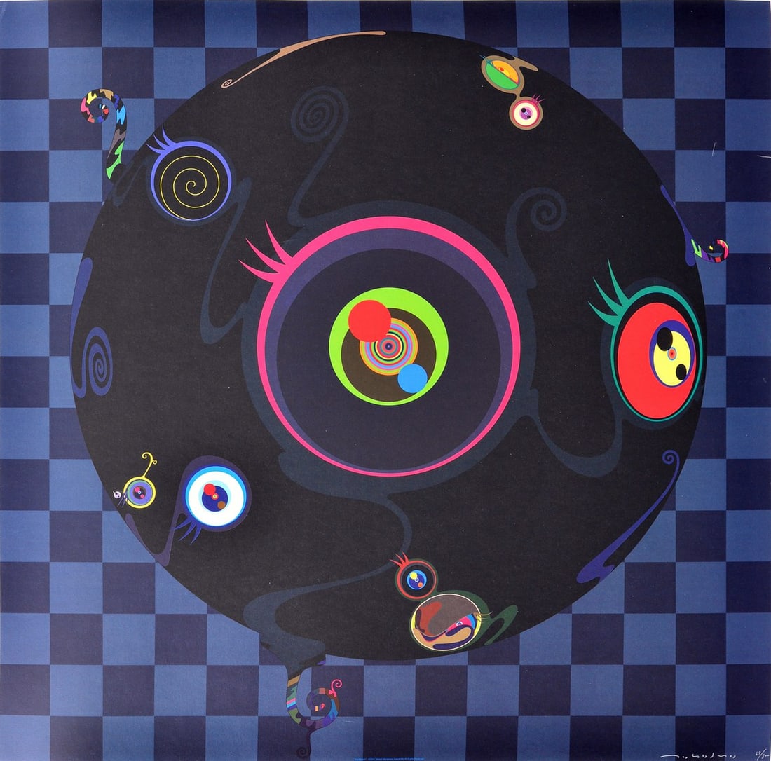 Takashi Murakami BLACKBEARD Lithograph: Artist/Designer; Manufacturer: Takashi Murakami (Japanese, b. 1962) Marking(s); notes: signed; ed. 67/300; 2003 Materials: lithograph Dimensions (H, W, D): 27"h, 27"w; 33"h, 33"w frame Additional Info