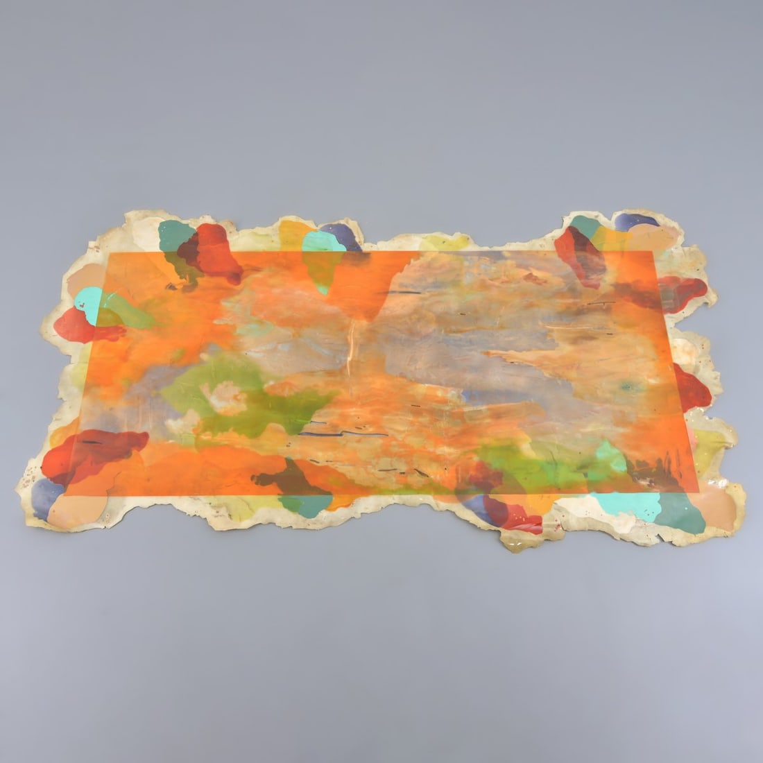 Large Dennis Ashbaugh Resin Painting, 120"W: Artist/Designer; Manufacturer: Dennis Ashbaugh (American, b. 1946) Marking(s); notes: no marking(s) apparent Materials: various pigments, fiberglass, polyester resin Dimensions (H, W, D): 62"h, 120"w 