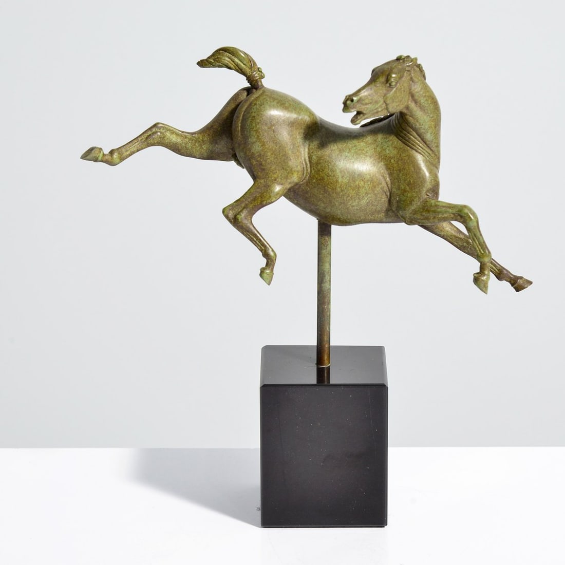 Bronze Horse Sculpture, Signed Nakamu: Artist/Designer; Manufacturer: unknown Marking(s); notes: signed; ed. 42/100 Materials: bronze, stone (base) Dimensions (H, W, D): 8.75"oah, 8.75"w, 2.25"d; base comprises 2.75" of height Additional I