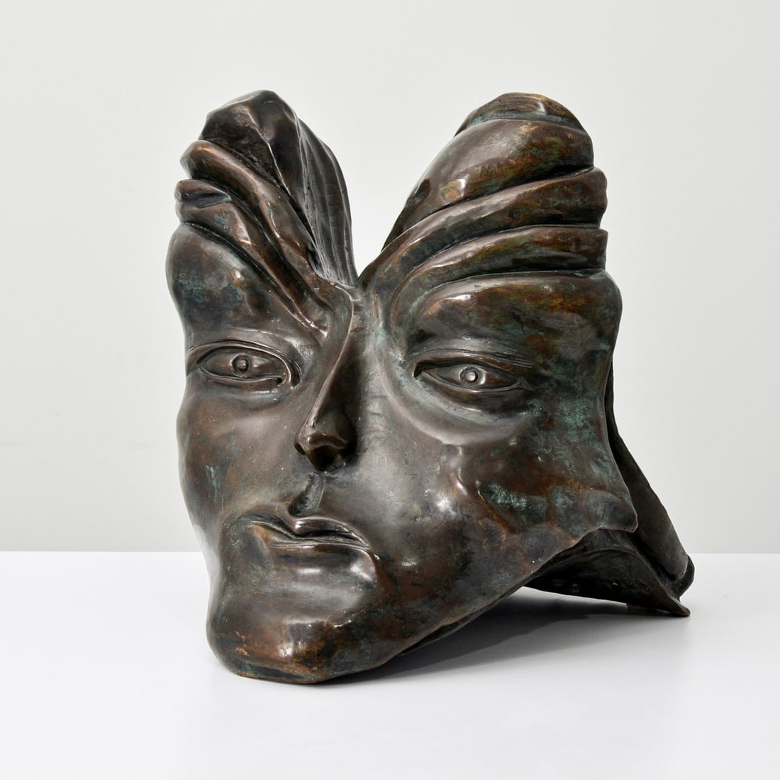 Large Leonora Carrington Bronze Face Sculpture: Artist/Designer; Manufacturer: Leonora Carrington (British, 1917-2011)? Marking(s); notes: signed Materials: bronze Dimensions (H, W, D): 19"h, 19"w, 19"d Additional Information: Provenance: Private C