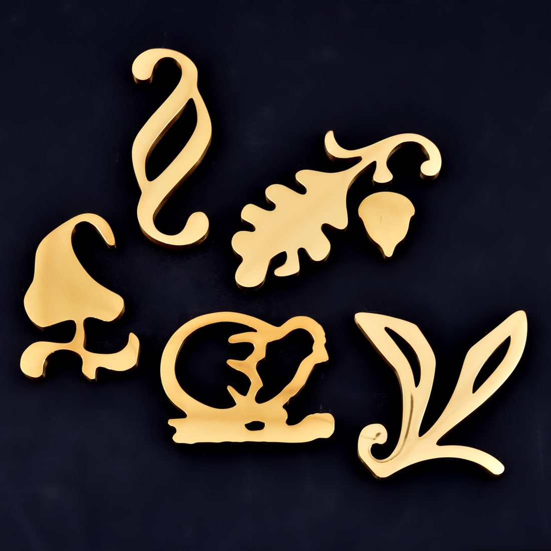 5 L. Lawler & A. McCollum FIXED INTERVALS Sculptures: Artist/Designer; Manufacturer: Louise Lawler (American, b. 1947), Allan McCollum (American, b. 1944) Marking(s); notes: signed; ed. 15/25; 1988-1992 Materials: polished brass Dimensions (H, W, D): ele