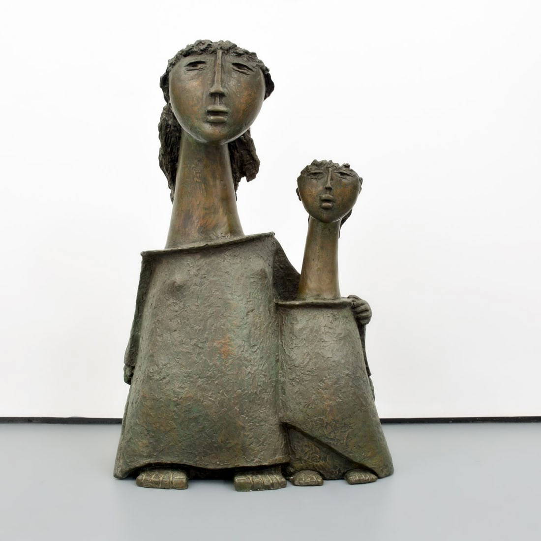 Angel Botello Mother & Child Bronze Sculpture Auction