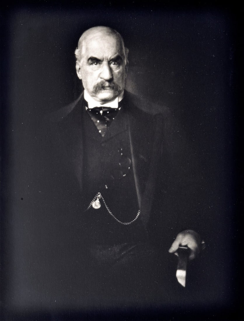 Edward Steichen J.P. MORGAN Gelatin Silver Print: Artist/Designer; Manufacturer: Edward Steichen (American, b. 1799-1987) Marking(s); notes: no marking(s) apparent Materials: gelatin silver print Dimensions (H, W, D): 13.75"h, 11"w; 20.75"h, 17"w fra