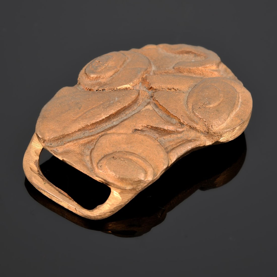 Anthony Caro Bronze Belt Buckle: Artist/Designer; Manufacturer: Anthony Caro (American, 1924-2013) Marking(s); notes: marking(s) Materials: bronze Dimensions (H, W, D): 4.5"w, 3"d Additional Information: Men's Clothing & Accessories