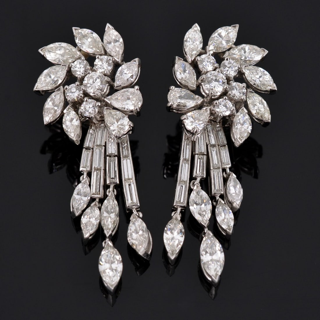 Platinum & Diamond Drop-Style Estate Earrings with Detachable Drop (1 of 6)