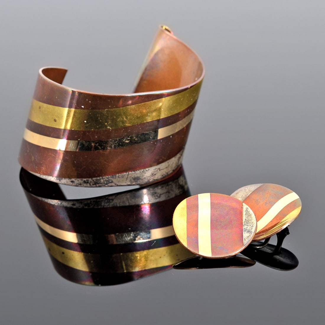 Tiffany & Co. Gold, Silver, Brass & Copper Bracelet & Earrings (1 of 9)