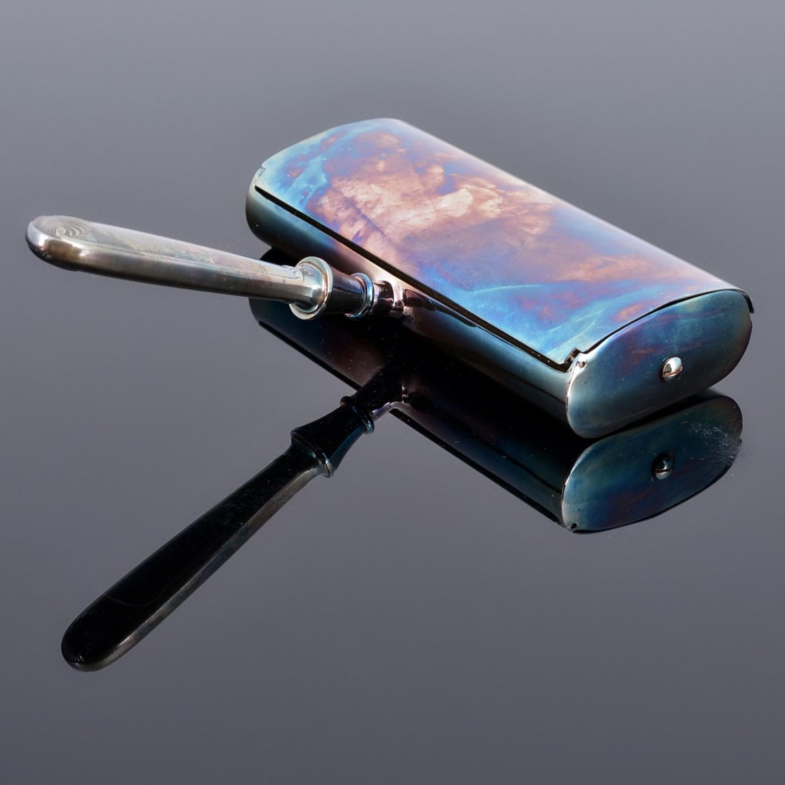 Christofle Linen Brush: Artist/Designer; Manufacturer: Christofle (France) Marking(s); notes: signed, marking(s) Country of origin; materials: silverplate, other Dimensions (H, W, D): 2.5"l, 6"w, 7"d Additional Information: