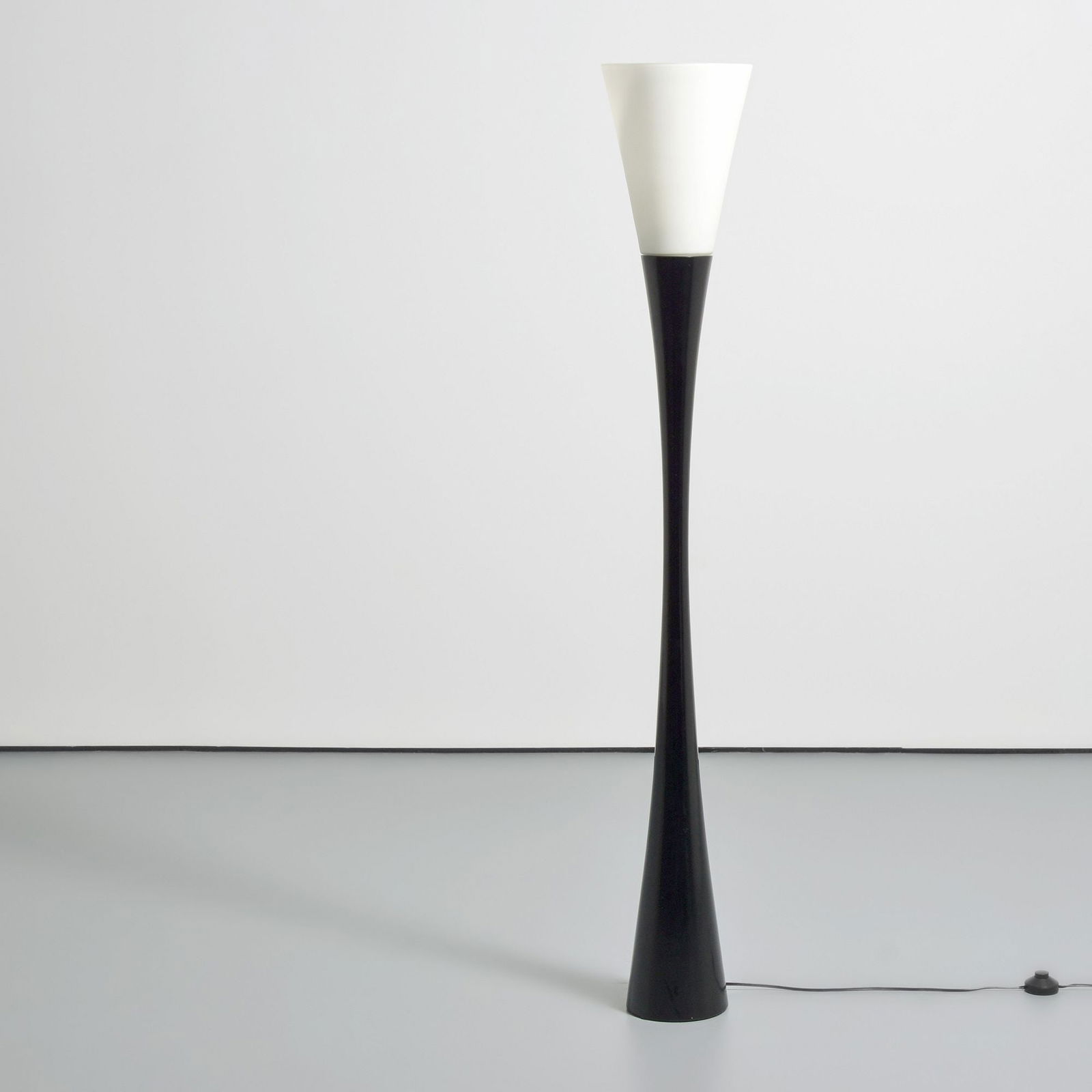 Joseph-Andre Motte DIABOLO J-1 Floor Lamp, Edition Disderot: Artist/Designer; Manufacturer: Joseph-Andre Motte (French, 1925-2013); Disderot (France)Marking(s); notes: no marking(s) apparentMaterials: lacquered wood, glass