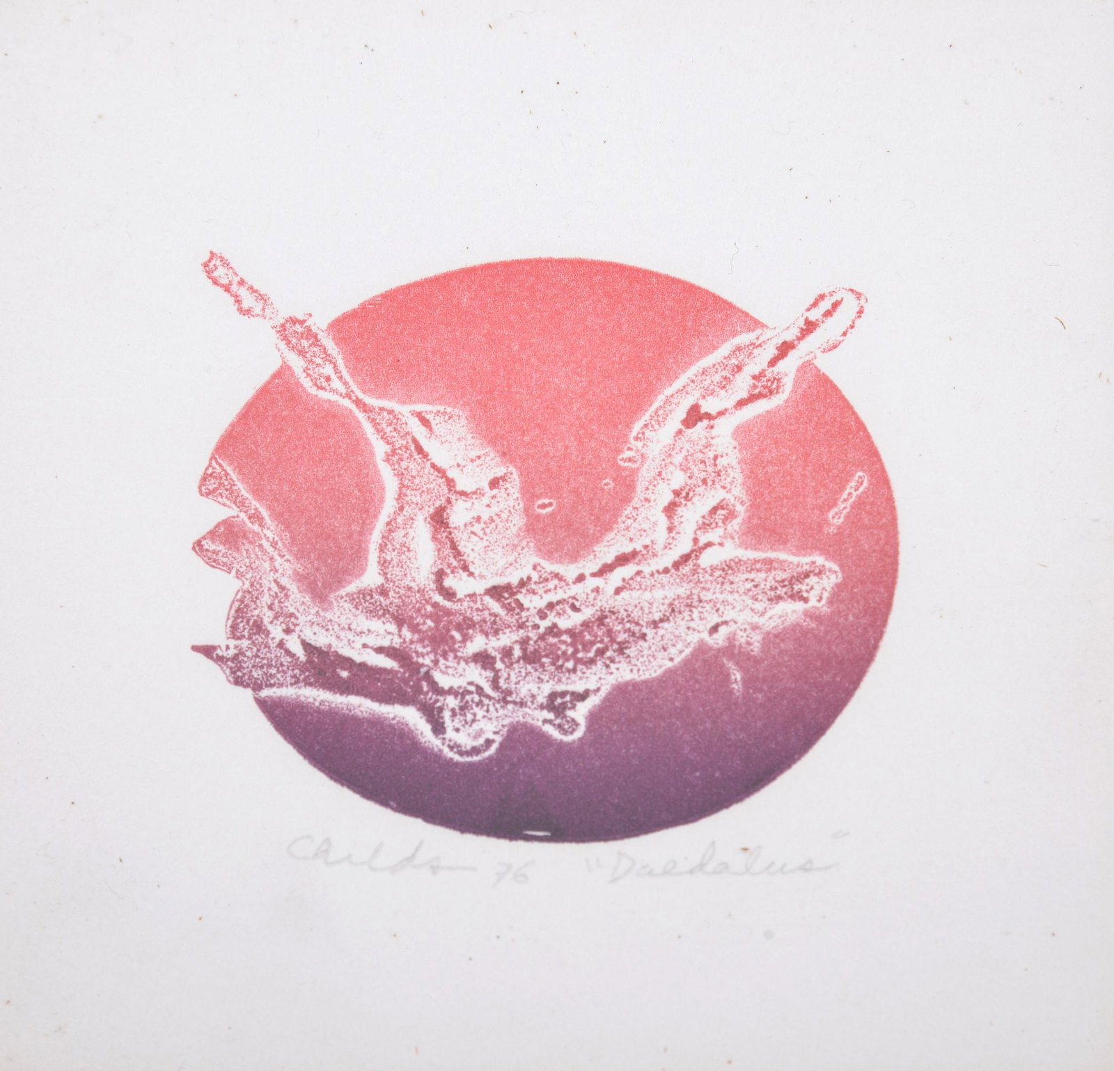Bernard Childs DAEDALUS Etching: Artist/Designer; Manufacturer: Bernard Childs (American, 1910-1985) Marking(s); notes: signed; state proof; 1976 Materials: etching on Arches wove paper (plate from carbo