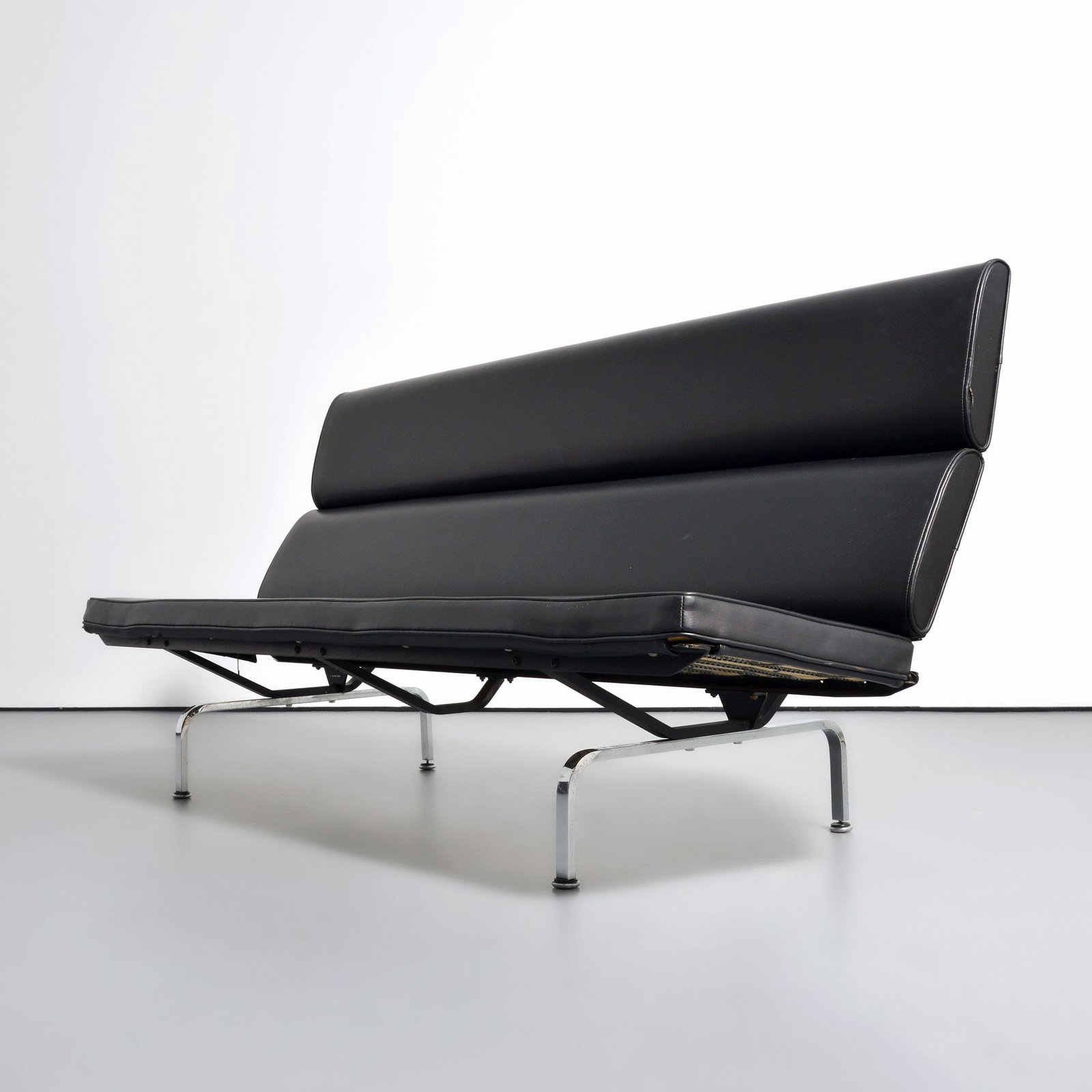 Charles & Ray Eames SOFA COMPACT: Artist/Designer; Manufacturer: Charles Eames (American, 1907-1978), Ray Eames (American, 1912-1988); Herman Miller (USA)Marking(s); notes: Herman Miller labelsMaterials: chrome-plated