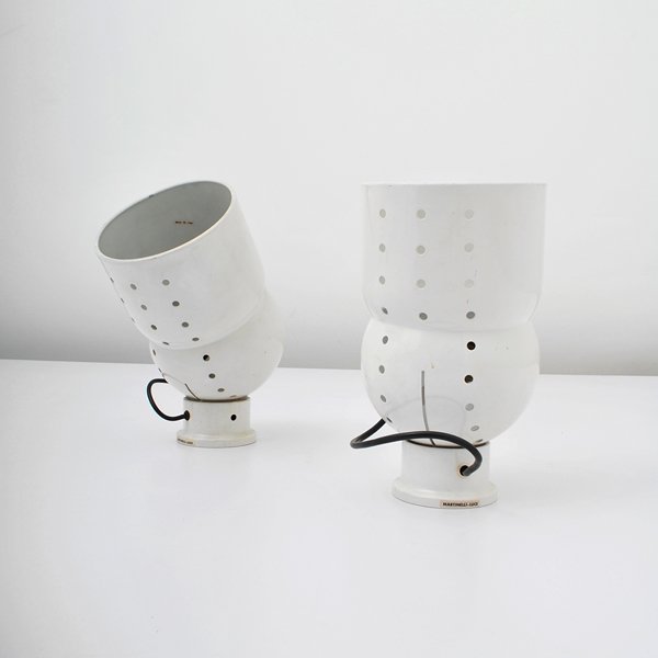 Pair of Martinelli-Luce Sconces: Designer & Manufacturer: Martinelli-Luce Markings: marked Country of Origin & Materials: Italy; metal Additional Information & Circa: Pair of adjustable, pierced sconces by Martinelli-Luce; c. 1970 (K