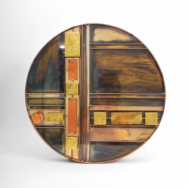 Curtis Jere Wall Sculpture: Designer & Manufacturer: Curtis Jere; Artisan House Markings: marked Country of Origin & Materials: USA; metal Additional Information & Circa: Wall sculpture by Curtis Jere; c. 1970 Dimensions: 23.5