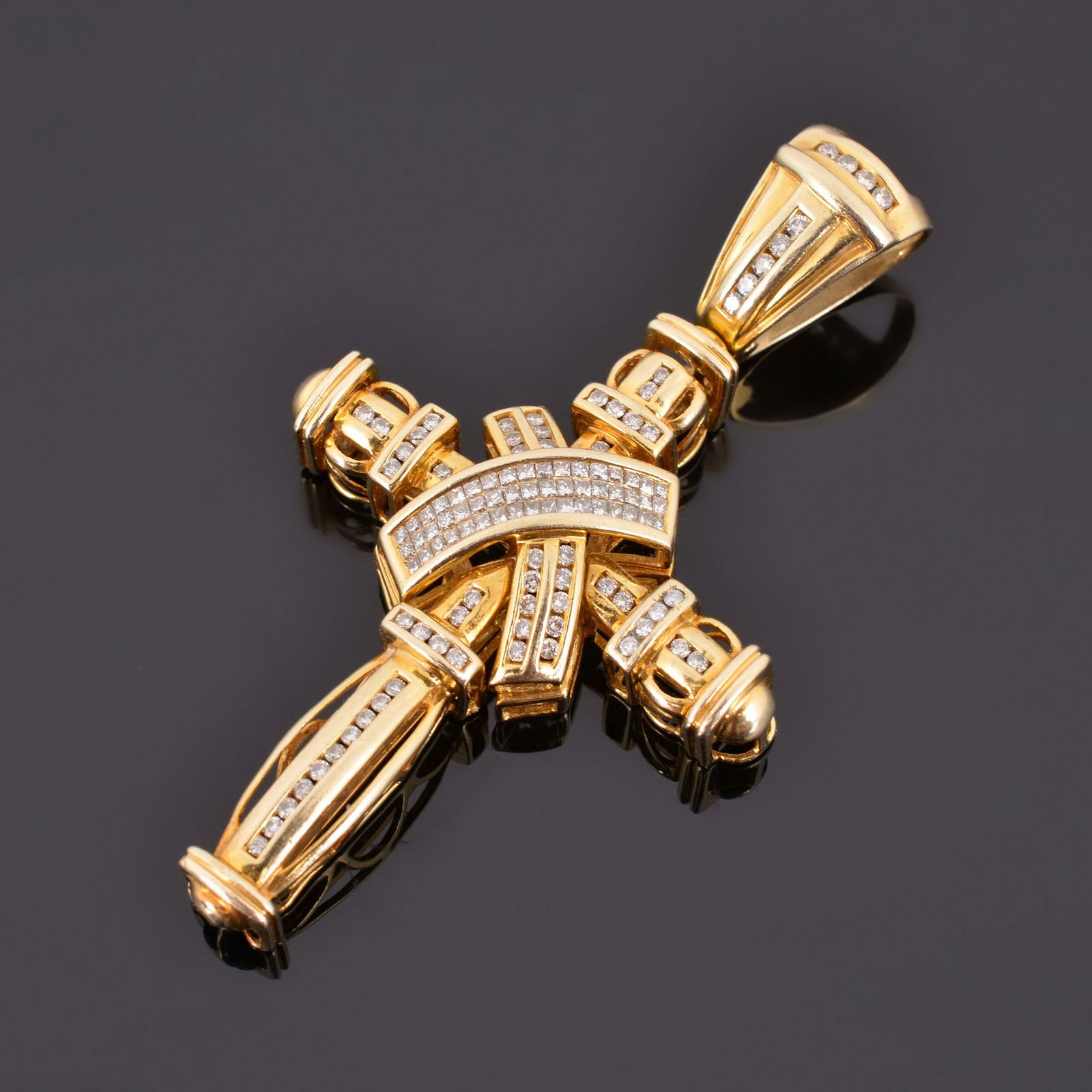 18K Gold & Diamond Cross Estate Pendant (1 of 7)