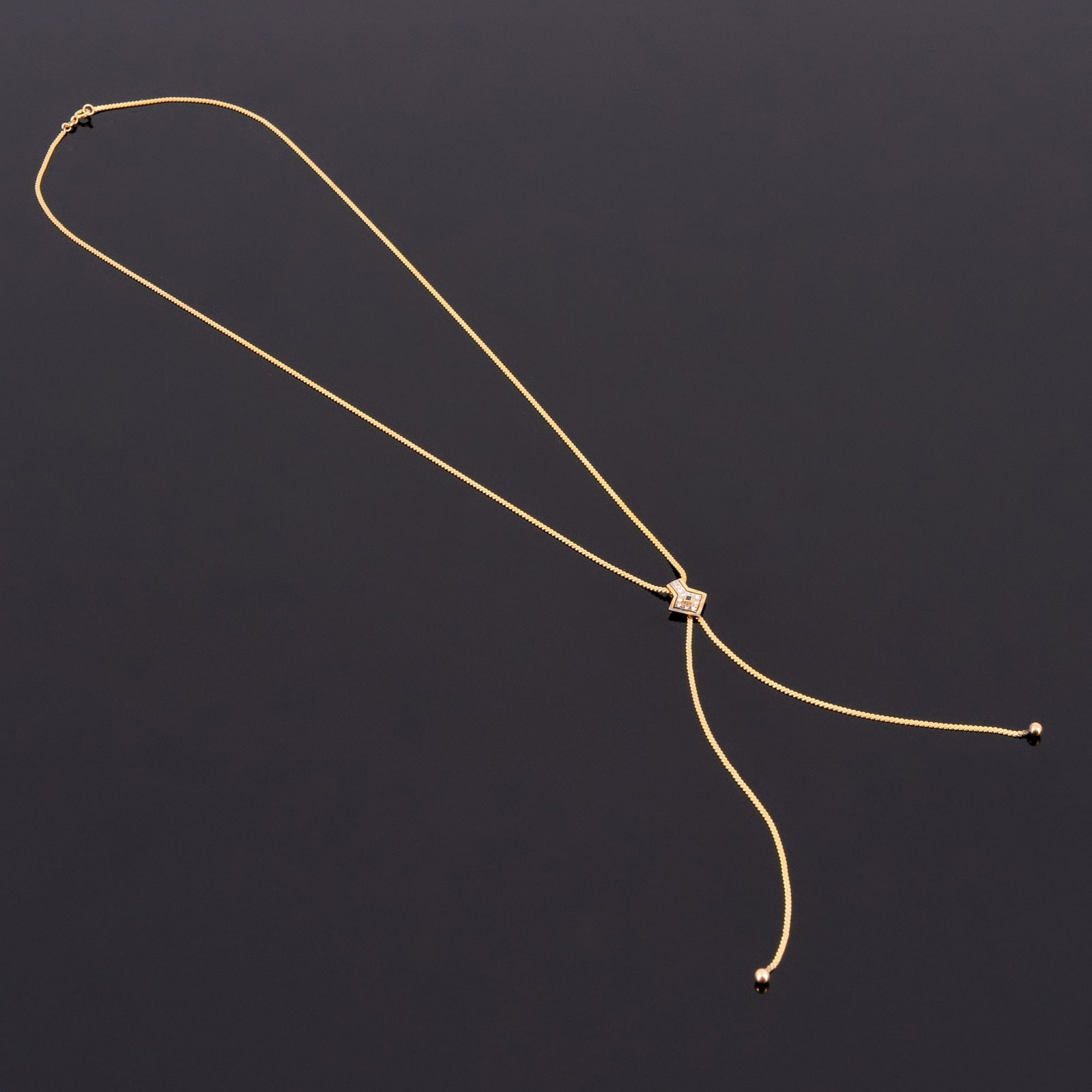 14K Gold & Diamond Lariat Estate Necklace (1 of 7)