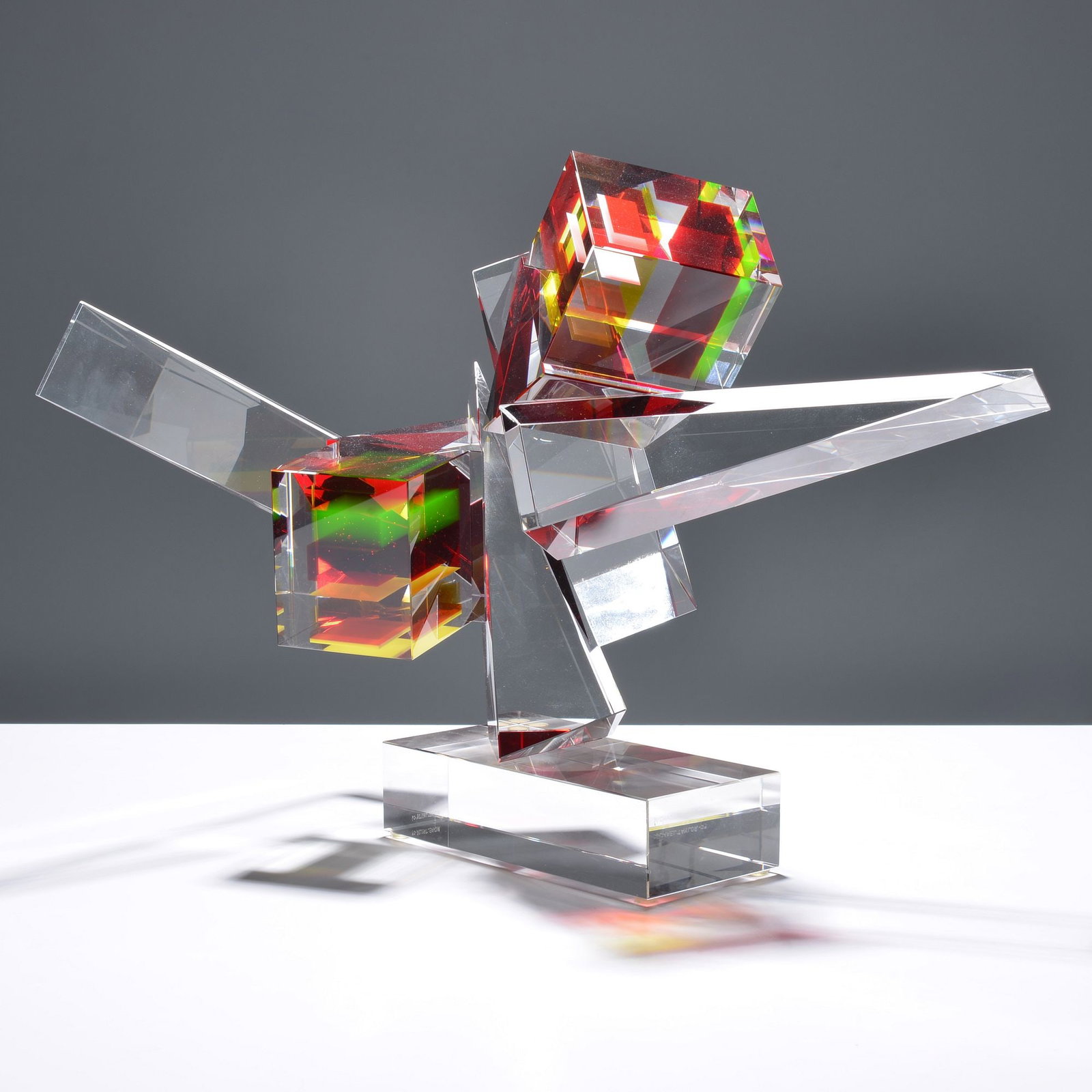 Michael Taylor Sculpture, 18"W: Artist/Designer; Manufacturer: Michael Taylor (American, b. 1944)Marking(s); notes: signed; 2003Materials: cut and polished glassDimensions (H, W, D): 15.25"