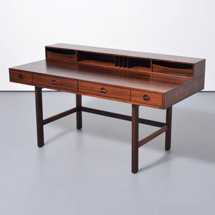 Peter Lovig Nielsen Flip-Top Partners Desk: Artist/Designer; Manufacturer: Peter Lovig Nielsen (Danish, 20th Century); Lovig Dansk Designs (Denmark)Marking(s); notes: signed, marking(s); 1966Materials: rosewood