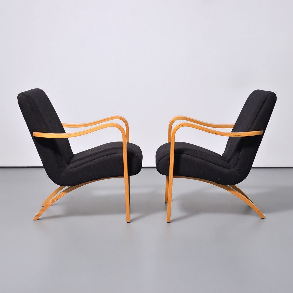 Pair of Thonet Bentwood Lounge Chairs, Manner of Alvar Aalto (1 of 7)
