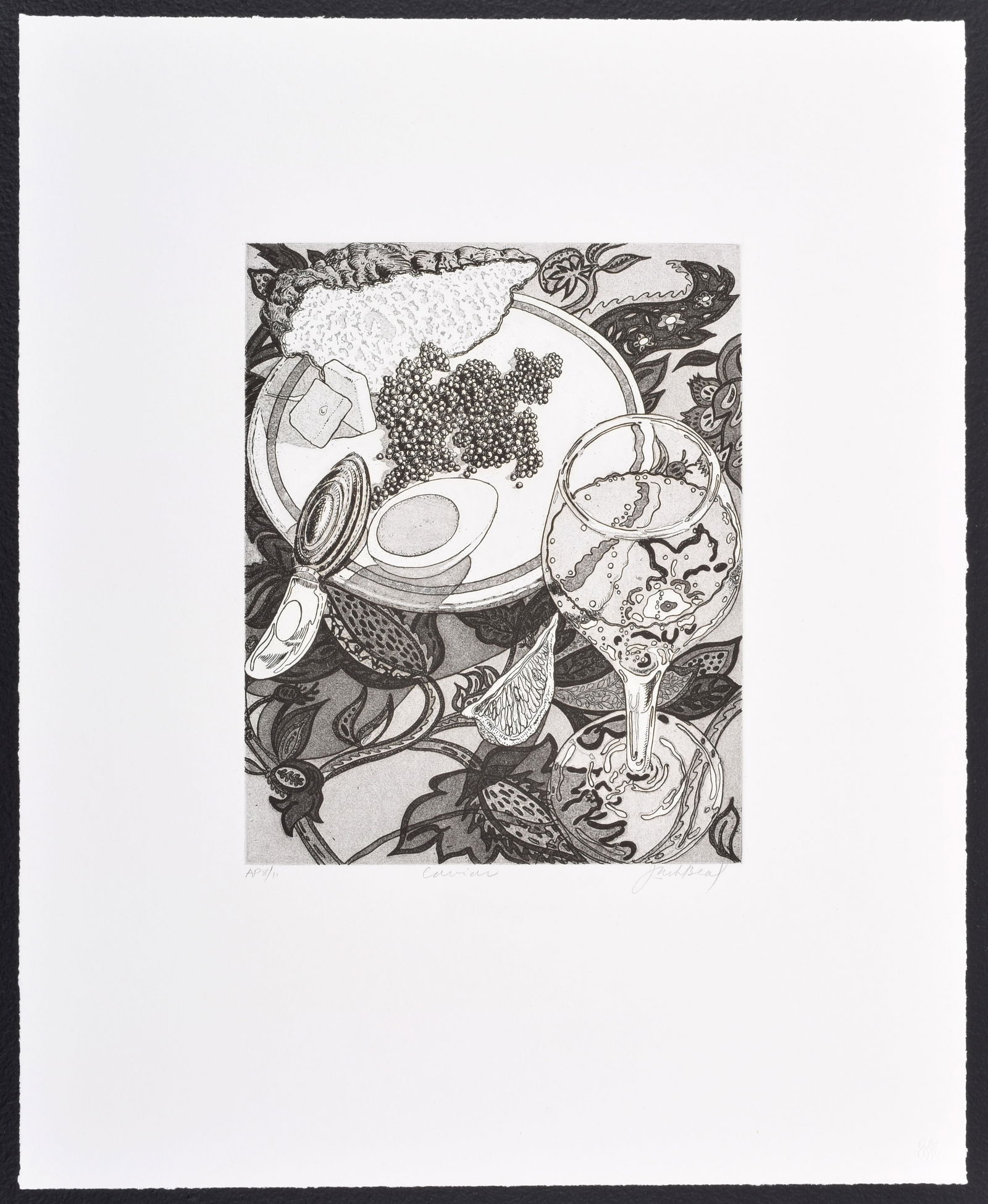Jack Beal CAVIAR Still Life Etching, Signed Edition (1 of 7)
