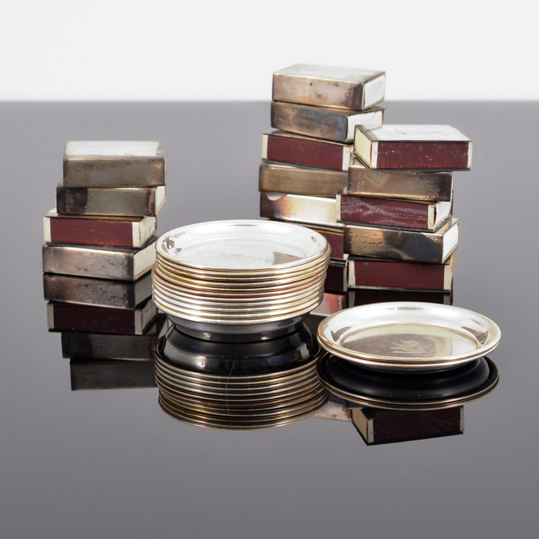 Sterling Silver Matchbox Holders & Ashtrays, 28 Pcs. (1 of 7)