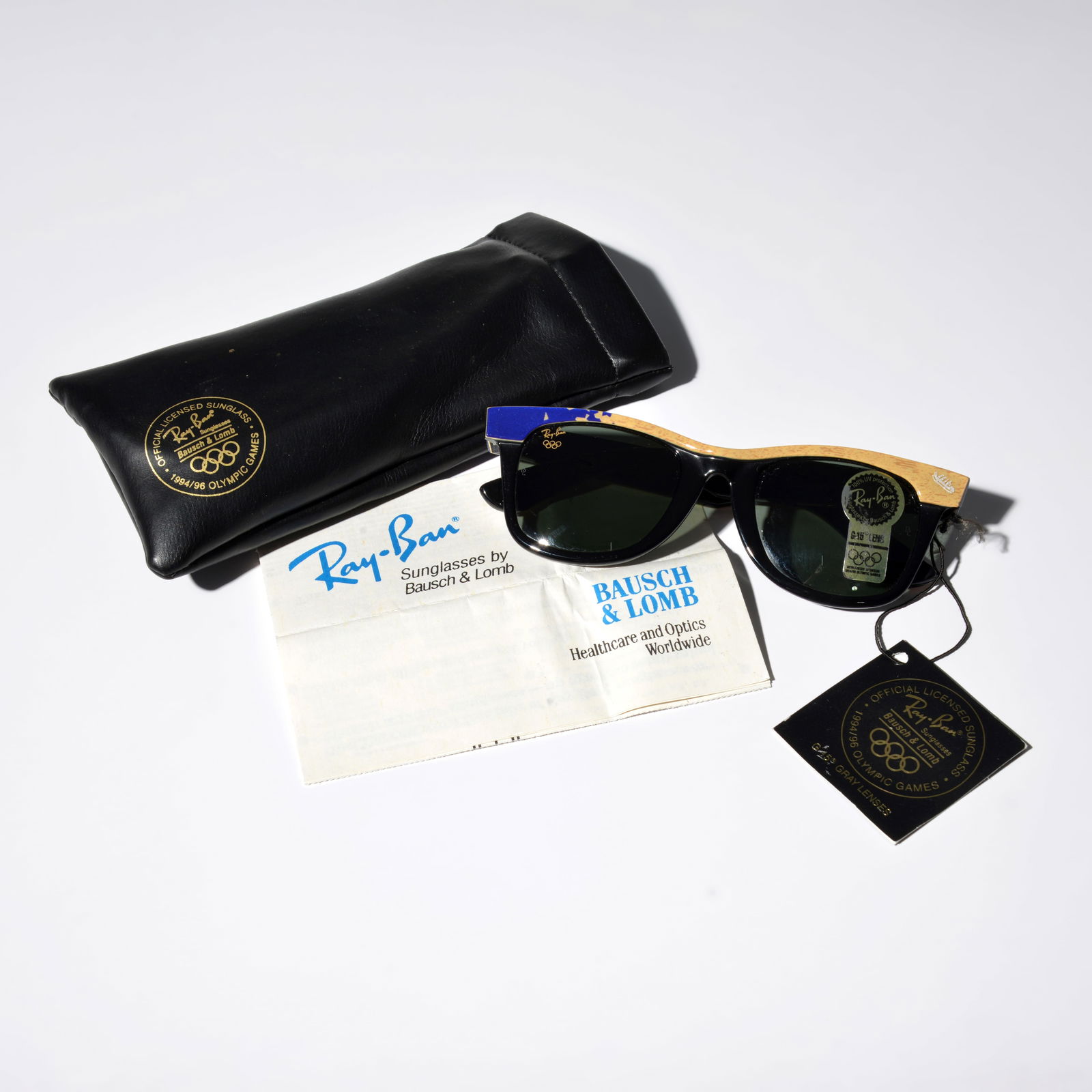 Ray-Ban LILLEHAMMER '94 Sunglasses: Artist/Designer; Manufacturer: Ray-Ban (USA); Bausch & Lomb (USA)Marking(s); notes: marking(s)Materials: glass, plasticDimensions (H, W, D): 1.75"h, 5.7