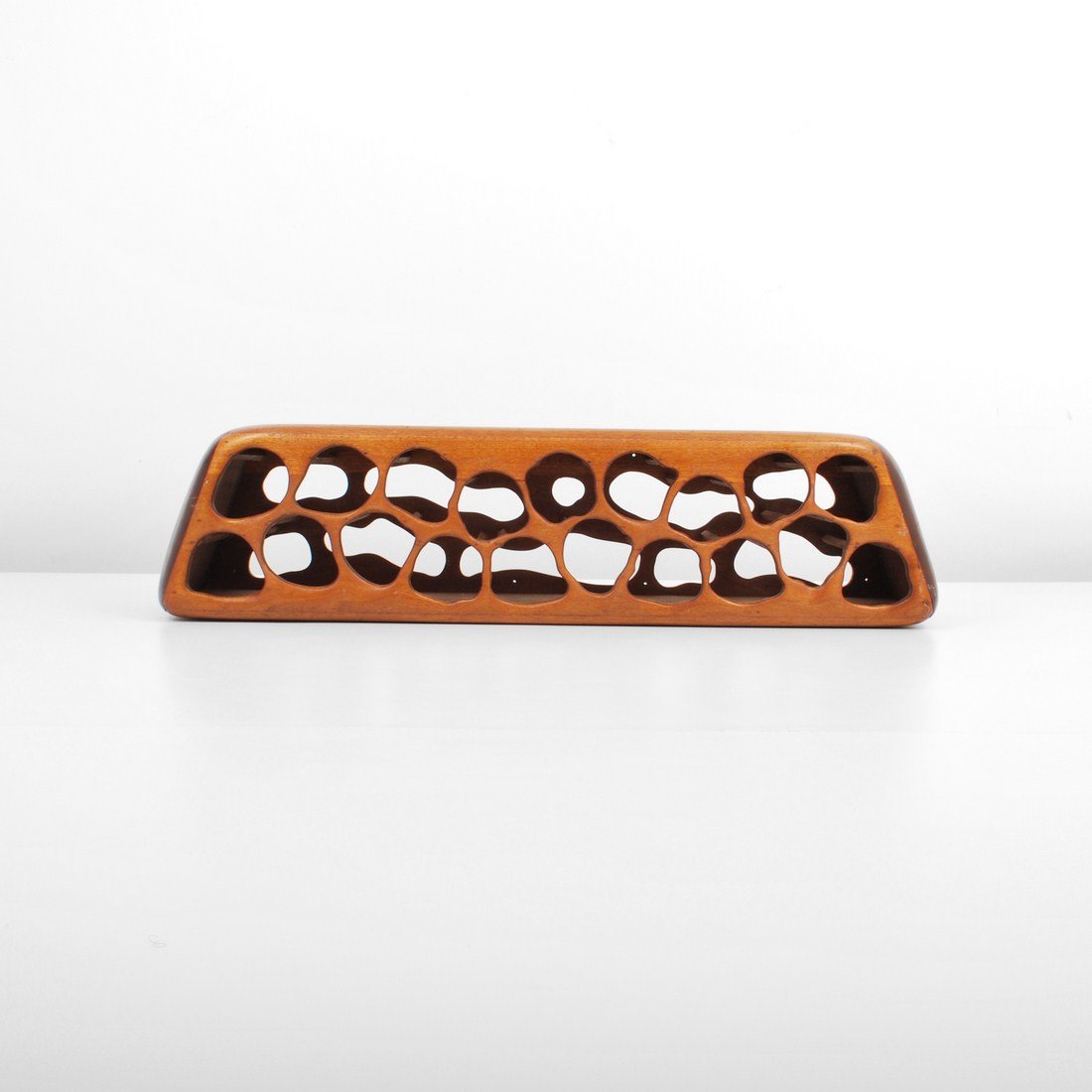 New Hope School Wine Rack: Markings: none Country of Origin & Materials: USA; wood Additional Information & Circa: Fine New Hope School wine rack c. 1960 (Key Word Search: Nakashima, Noguchi, Craft Studio, Evans, Powell) Dimens