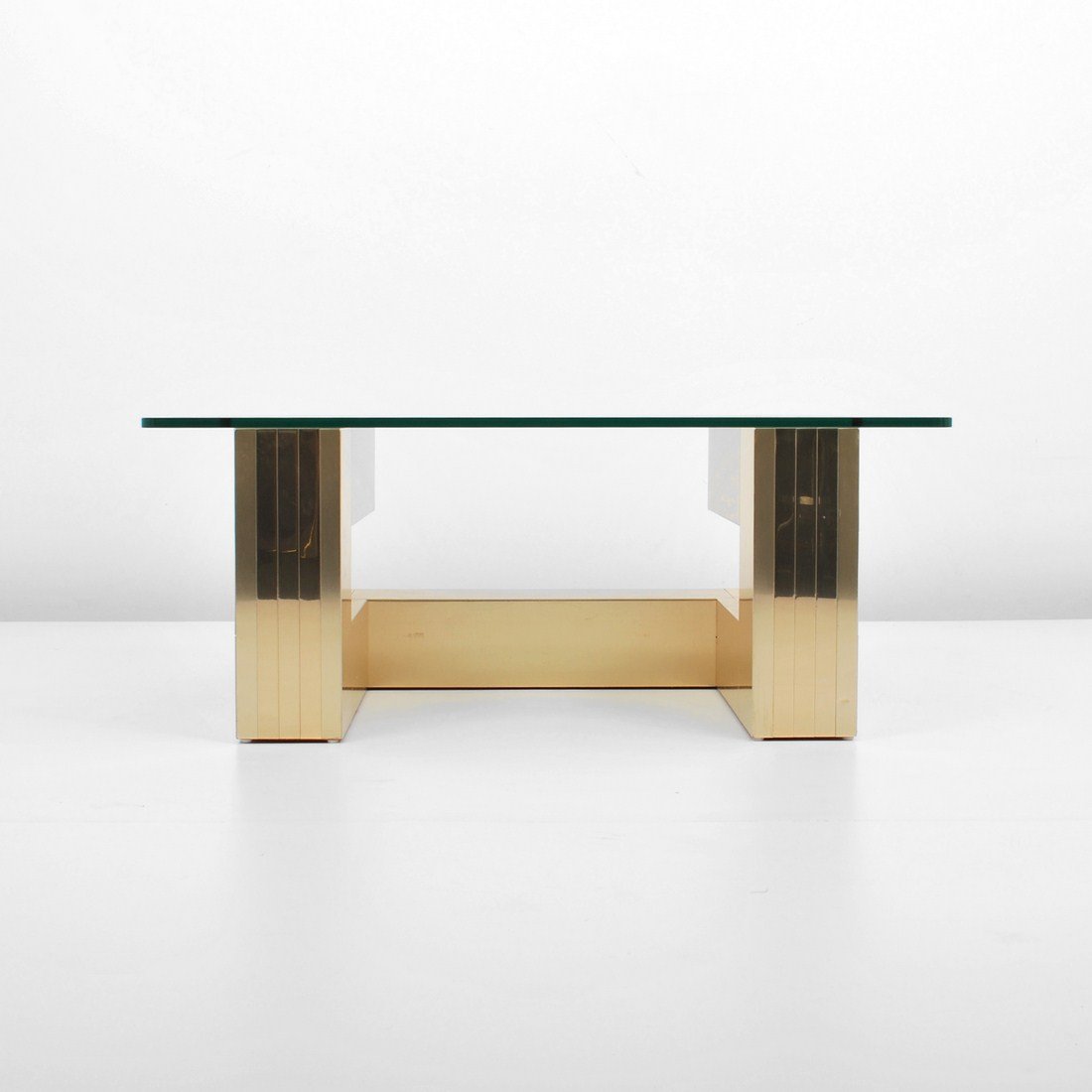 Cocktail Table, Paul Evans: Designer & Manufacturer: Paul Evans, Manner of Markings: none Country of Origin & Materials: USA; metal, glass Additional Information & Circa: "Cityscape" style cocktail table in the manner of Paul Ev