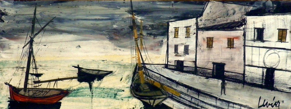 Charles Levier Scenic Painting: Designer & Manufacturer: Charles Levier (Maurice Verrier) Markings: signed Country of Origin & Materials: French; board Additional Information & Circa: Framed scenic painting by Charles Levier (1920-2