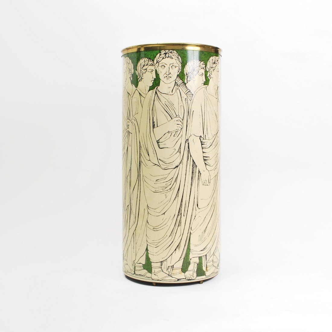 Piero Fornasetti Umbrella Stand: Designer & Manufacturer: Piero Fornasetti; Fornasetti Milano Markings: marked Country of Origin & Materials: Italy; metal Additional Information & Circa: Fine umbrella stand by Piero Fornasetti c. 195