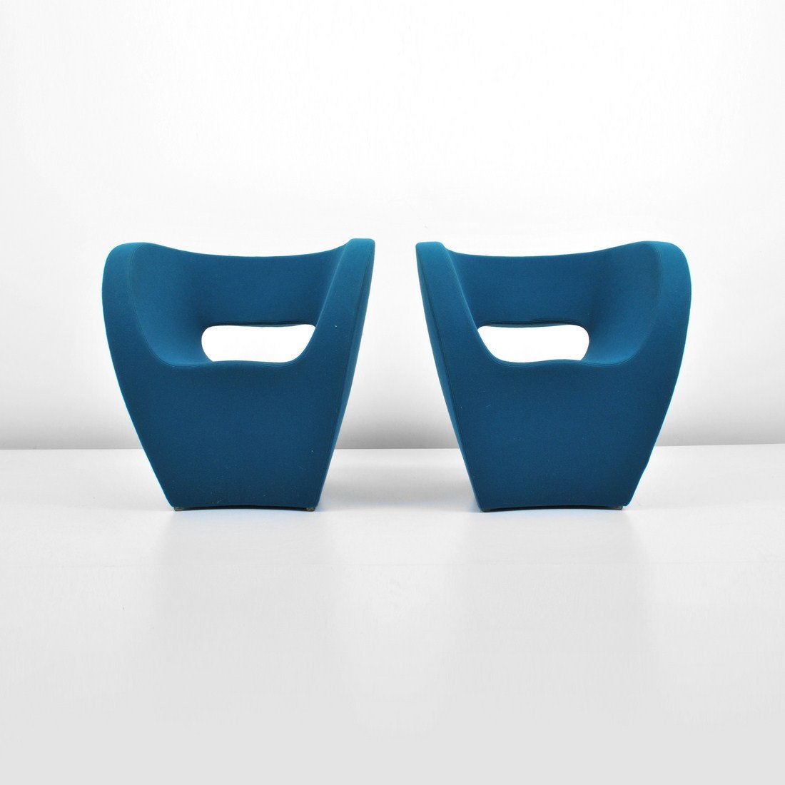 Pair of Ron Arad "Victoria & Albert" Chairs: Designer & Manufacturer: Ron Arad; Moroso Markings: marked Country of Origin & Materials: Italy; upholstery Additional Information & Circa: Pair of "Victoria and Albert" lounge chairs by Ron Arad; 200