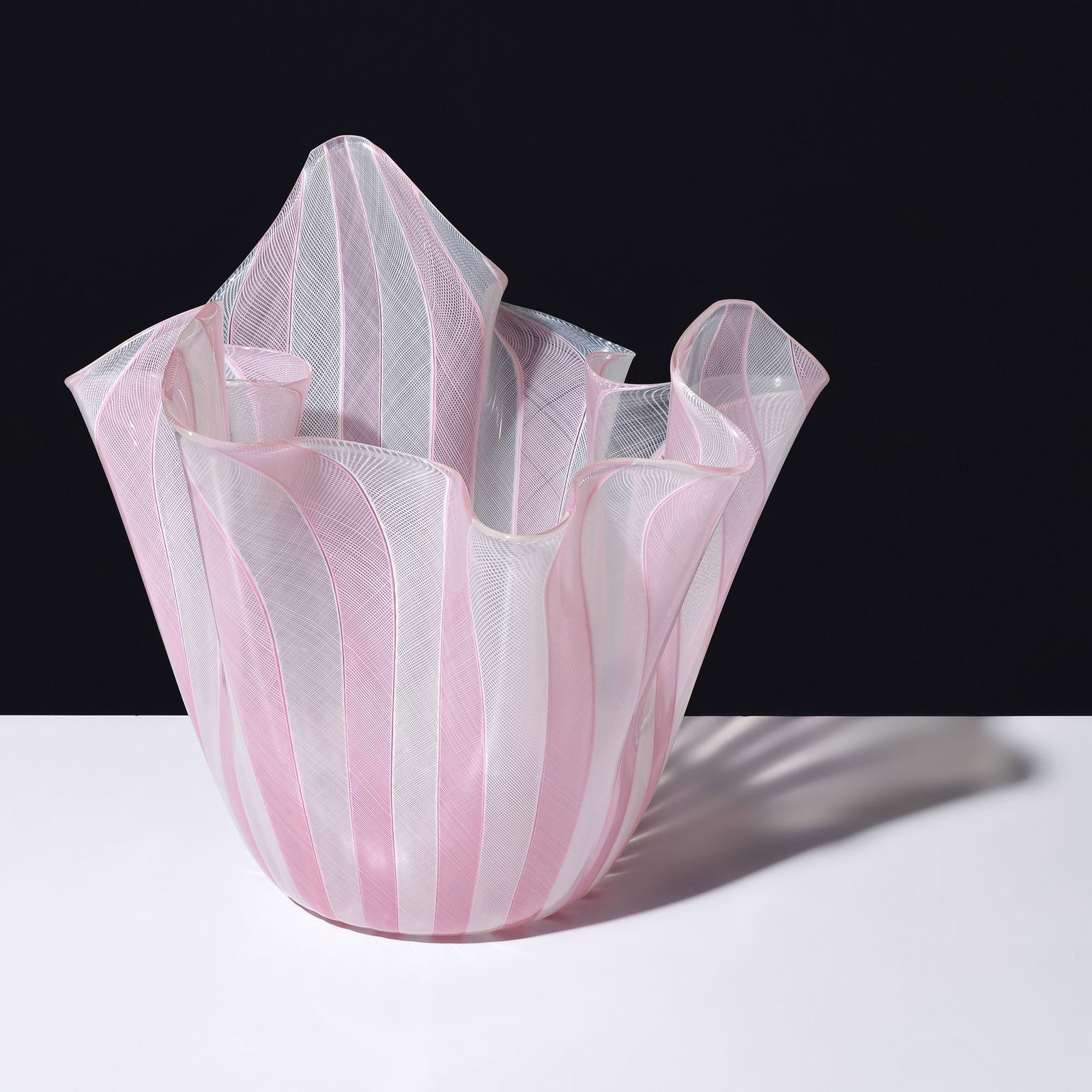 Large Fulvio Bianconi for Venini FAZZOLETTO Handkerchief Vase, Murano (1 of 13)