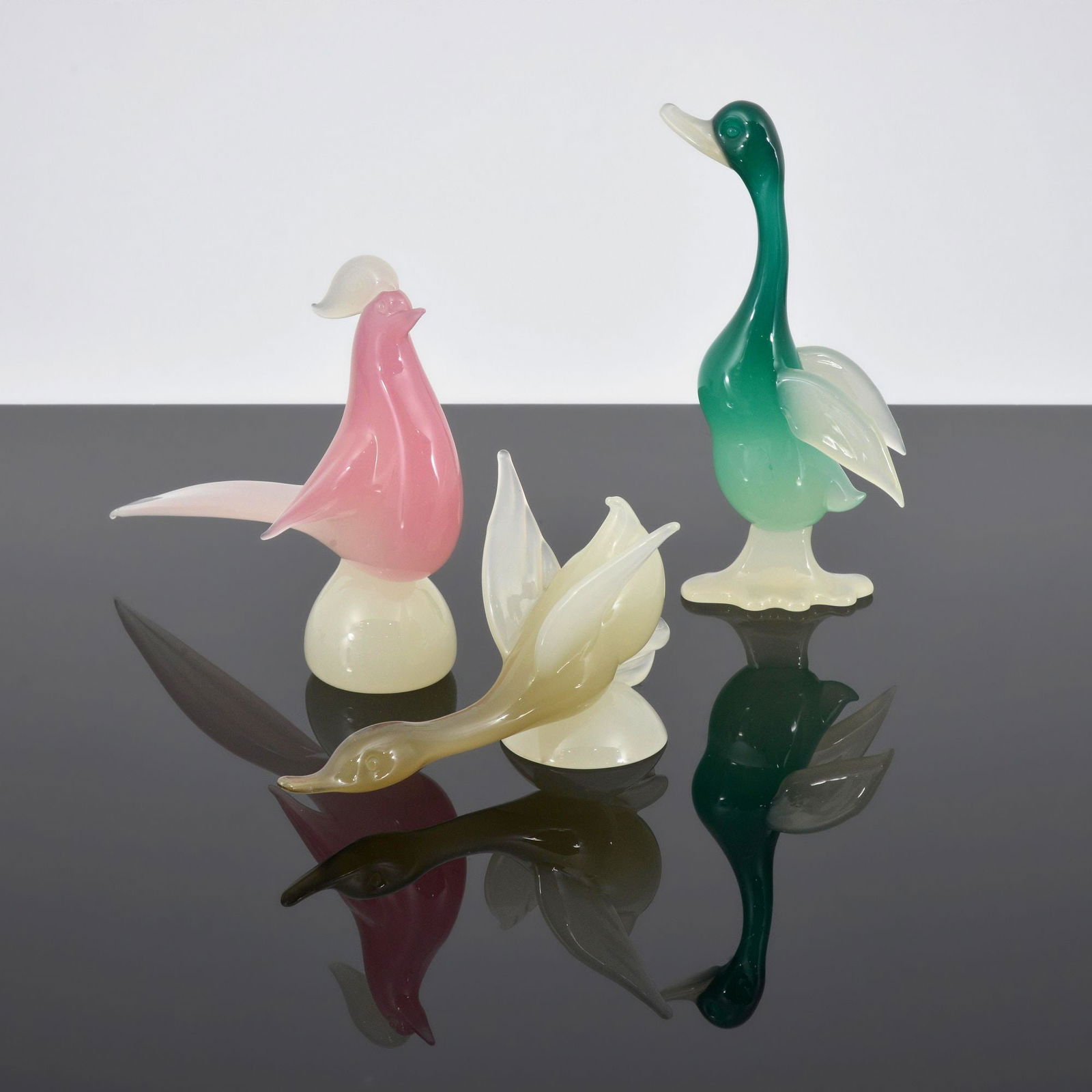 Archimede Seguso ALABASTRO Pheasant & 2 Duck Sculptures, Murano (1 of 13)