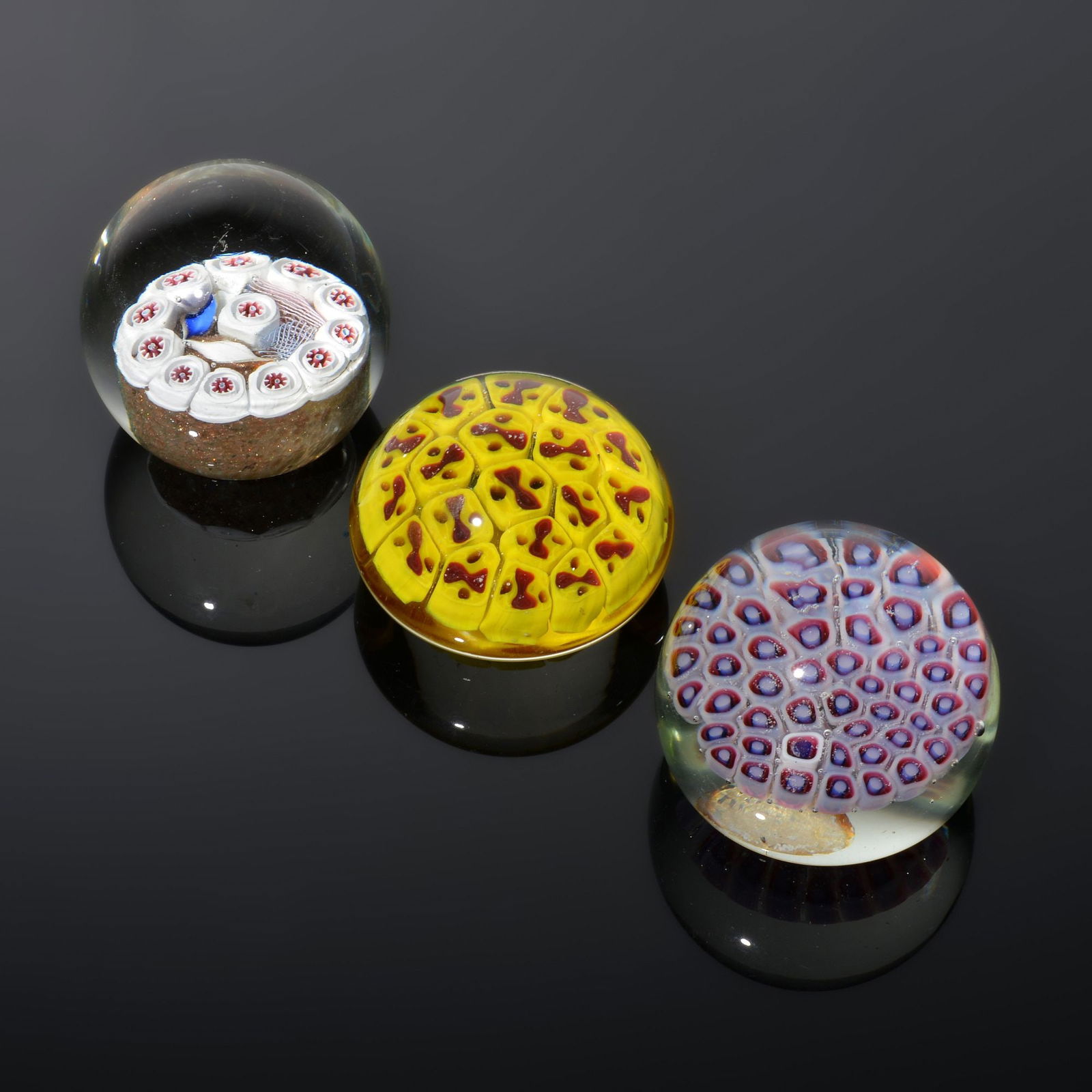 3 Fratelli Toso MILLEFIORI Paperweights, Murano (1 of 11)
