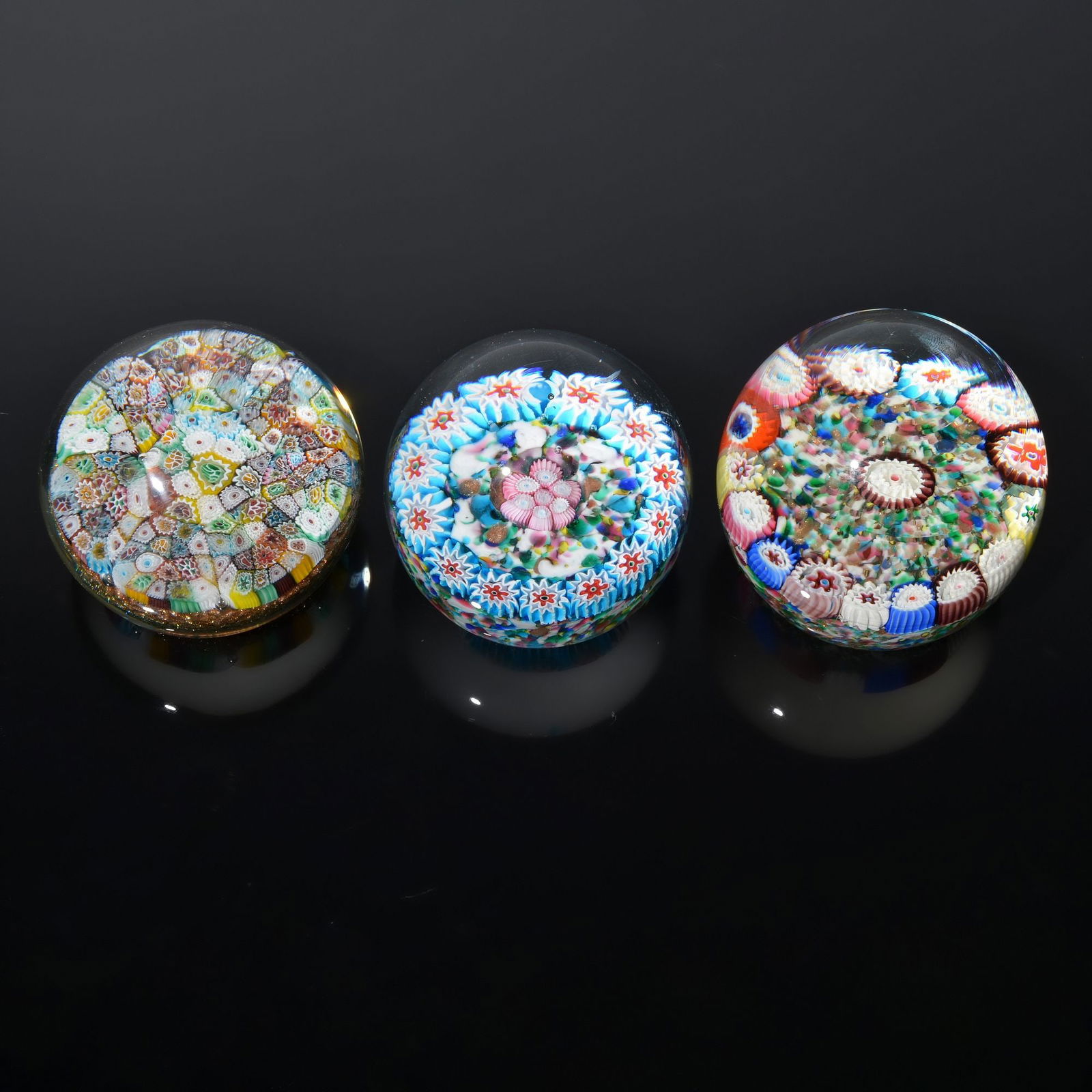 3 Fratelli Toso MILLEFIORI Paperweights, Murano (1 of 12)