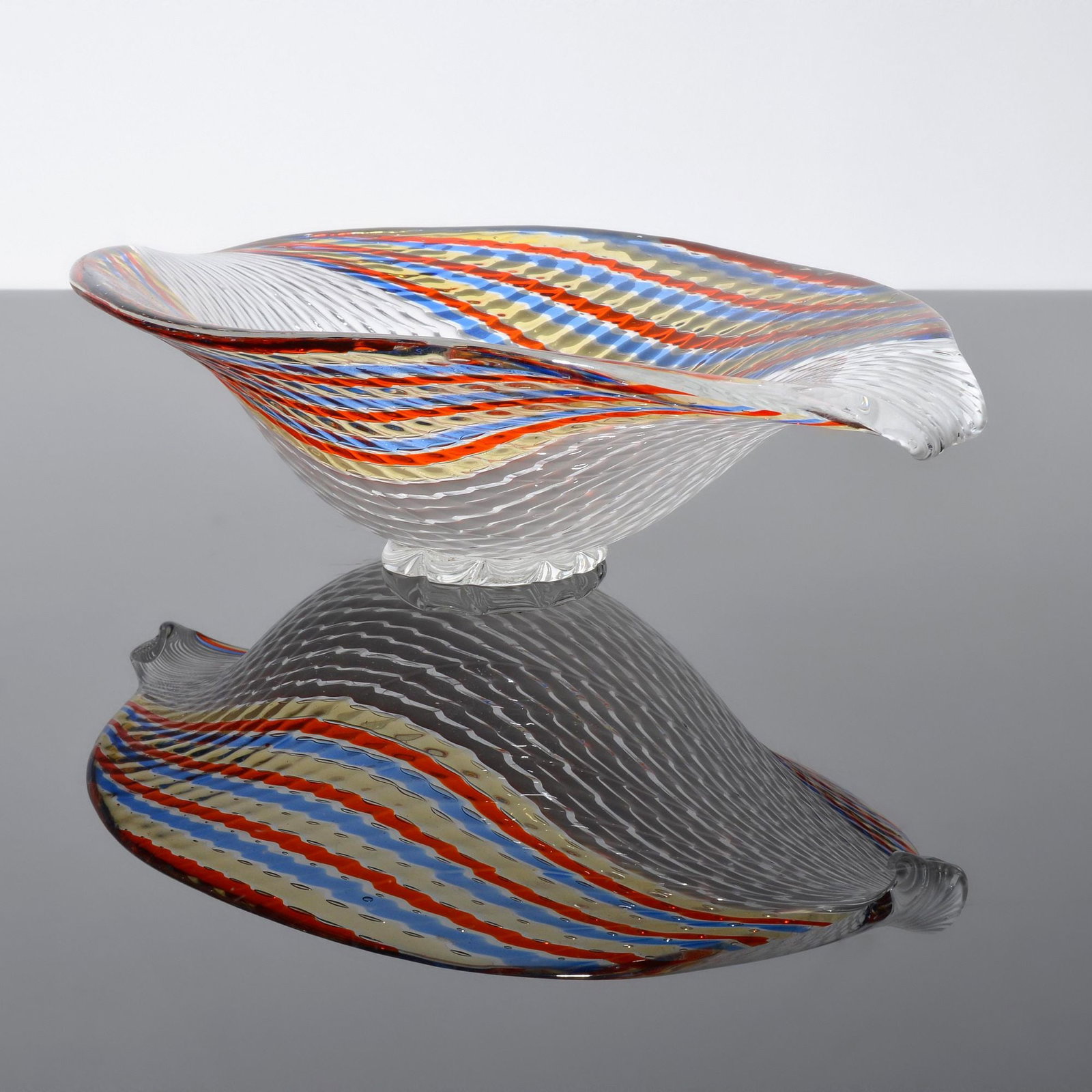 Dino Martens A TRINA Bowl, Murano: Artist/Designer; Manufacturer: Dino Martens (Italian, 1894-1970); Aureliano Toso (Italy) Marking(s); notes: no marking(s) apparent Materials: glass