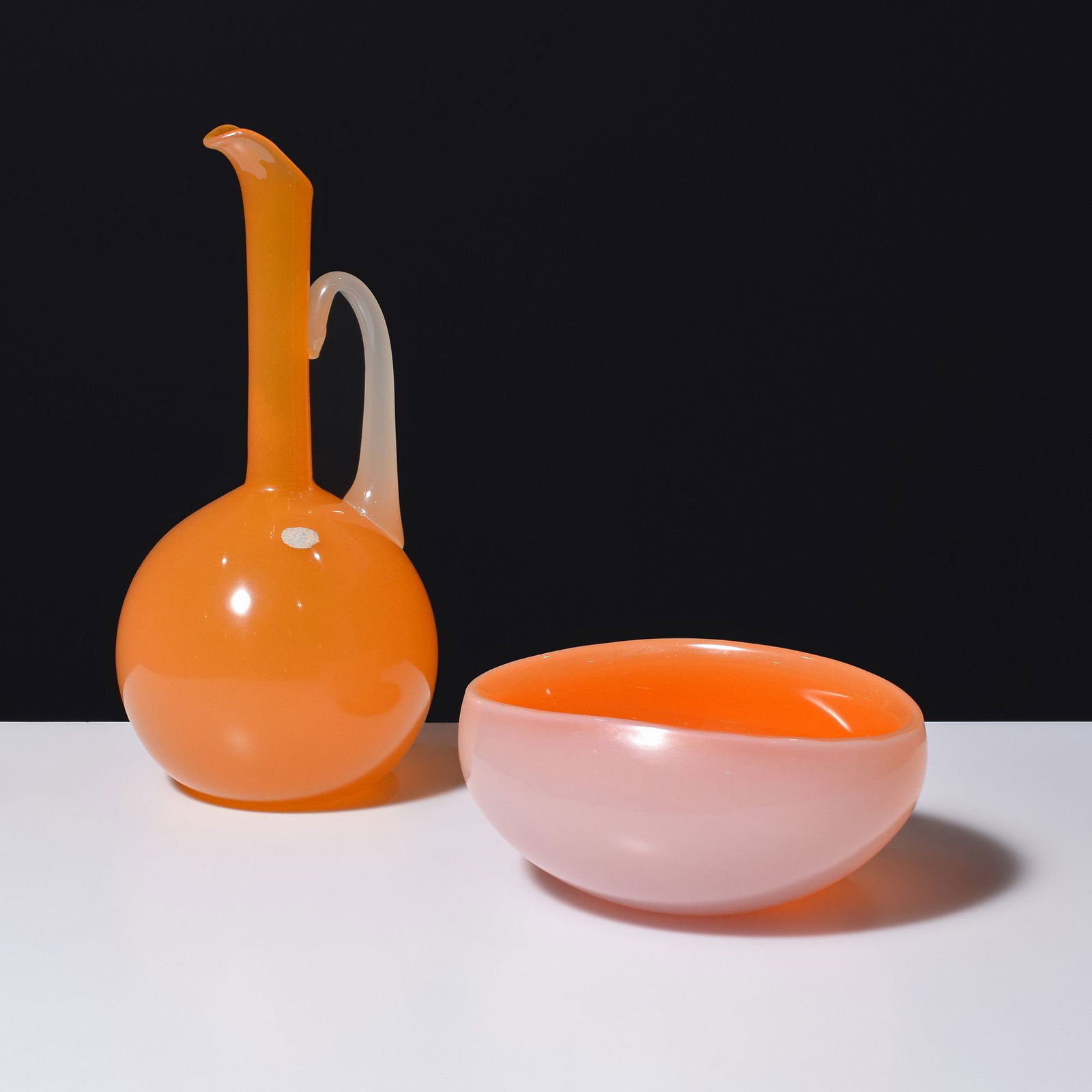 Archimede Seguso ALABASTRO Pitcher & Bowl, Murano (1 of 13)